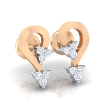 Load image into Gallery viewer, 18Kt rose gold real diamond earring by diamtrendz
