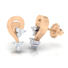 Load image into Gallery viewer, 18Kt rose gold real diamond earring by diamtrendz