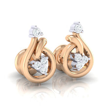 Load image into Gallery viewer, 18Kt rose gold real diamond earring by diamtrendz