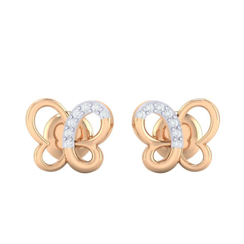 18Kt rose gold real diamond earring 14(2) by diamtrendz