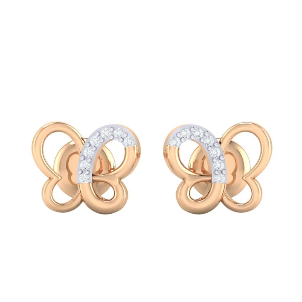 18Kt rose gold real diamond earring 14(2) by diamtrendz
