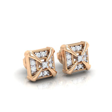 Load image into Gallery viewer, 18Kt rose gold real diamond earring 17(1) by diamtrendz