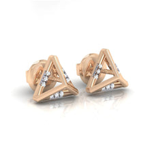 Load image into Gallery viewer, 18Kt rose gold real diamond earring 18(1) by diamtrendz