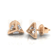 Load image into Gallery viewer, 18Kt rose gold real diamond earring 18(3 by diamtrendz
