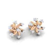 Load image into Gallery viewer, 18Kt rose gold real diamond earring 25(1) by diamtrendz