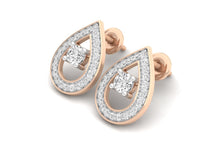 Load image into Gallery viewer, 18Kt rose gold real diamond earring 2(2) by diamtrendz