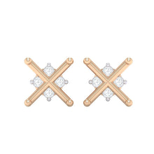 Load image into Gallery viewer, 18Kt rose gold real diamond earring 32(2) by diamtrendz