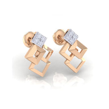 Load image into Gallery viewer, 18Kt rose gold real diamond earring 35(1) by diamtrendz