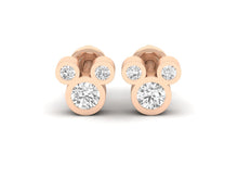 Load image into Gallery viewer, 18Kt rose gold real diamond earring 3(2) by diamtrendz