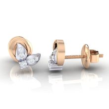 Load image into Gallery viewer, 18Kt rose gold real diamond earring 40(3) by diamtrendz