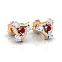 Load image into Gallery viewer, 18Kt rose gold real diamond earring 50(1) by diamtrendz