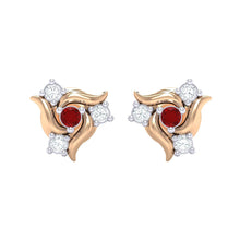Load image into Gallery viewer, 18Kt rose gold real diamond earring 50(2) by diamtrendz