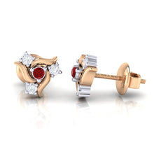 Load image into Gallery viewer, 18Kt rose gold real diamond earring 50(3) by diamtrendz
