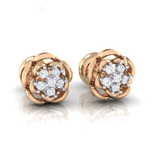 Load image into Gallery viewer, 18Kt rose gold real diamond stud earring 53(1) by diamtrendz