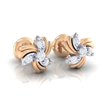 Load image into Gallery viewer, 18Kt rose gold real diamond earring by diamtrendz