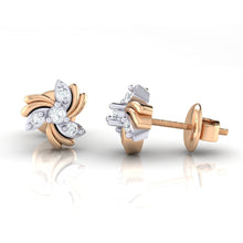 Load image into Gallery viewer, 18Kt rose gold real diamond earring by diamtrendz