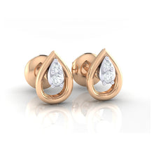 Load image into Gallery viewer, 18Kt rose gold pear diamond earring by diamtrendz