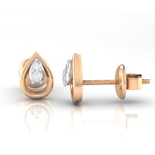 Load image into Gallery viewer, 18Kt rose gold pear diamond earring by diamtrendz