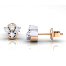 Load image into Gallery viewer, 18Kt rose gold real diamond earring by diamtrendz