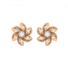 Load image into Gallery viewer, 18Kt rose gold floral diamond earring by diamtrendz
