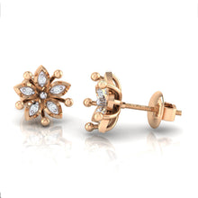 Load image into Gallery viewer, 18Kt rose gold floral diamond earring by diamtrendz