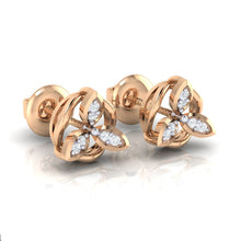 Load image into Gallery viewer, 18Kt rose gold real diamond earring by diamtrendz