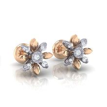 Load image into Gallery viewer, 18Kt rose gold floral diamond earring by diamtrendz