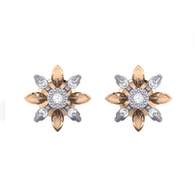Load image into Gallery viewer, 18Kt rose gold floral diamond earring by diamtrendz