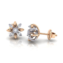 Load image into Gallery viewer, 18Kt rose gold floral diamond earring by diamtrendz