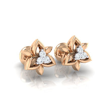Load image into Gallery viewer, 18Kt rose gold floral diamond earring by diamtrendz