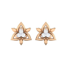 Load image into Gallery viewer, 18Kt rose gold floral diamond earring by diamtrendz