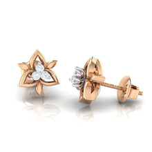 Load image into Gallery viewer, 18Kt rose gold floral diamond earring by diamtrendz