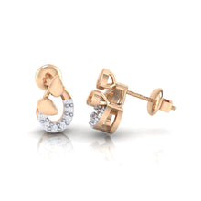 Load image into Gallery viewer, 18Kt rose gold real diamond earring by diamtrendz