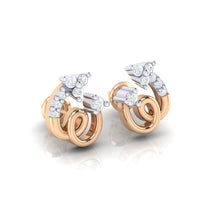 Load image into Gallery viewer, 18Kt rose gold spiral diamond earring by diamtrendz