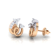 Load image into Gallery viewer, 18Kt rose gold spiral diamond earring by diamtrendz