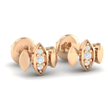 Load image into Gallery viewer, 18Kt rose gold real diamond earring by diamtrendz