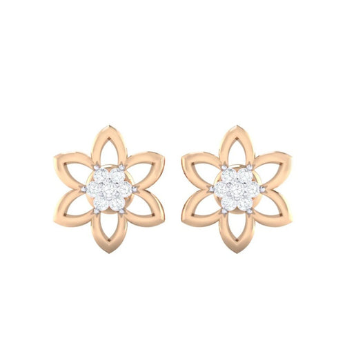 18Kt rose gold real diamond earring 8(2) by diamtrendz