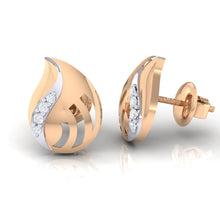 Load image into Gallery viewer, 18Kt rose gold real diamond earring by diamtrendz