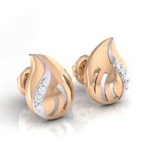 Load image into Gallery viewer, 18Kt rose gold real diamond earring by diamtrendz