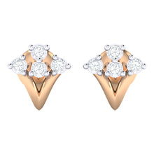 Load image into Gallery viewer, 18Kt rose gold real diamond earring by diamtrendz