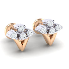 Load image into Gallery viewer, 18Kt rose gold real diamond earring by diamtrendz