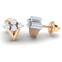 Load image into Gallery viewer, 18Kt rose gold real diamond earring by diamtrendz
