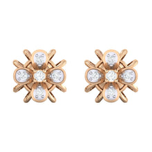 Load image into Gallery viewer, 18Kt rose gold real diamond earring by diamtrendz