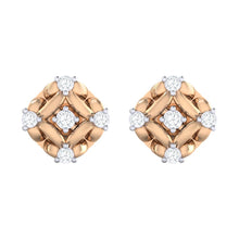 Load image into Gallery viewer, 18Kt rose gold real diamond earring by diamtrendz