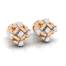 Load image into Gallery viewer, 18Kt rose gold real diamond earring by diamtrendz