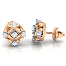 Load image into Gallery viewer, 18Kt rose gold real diamond earring by diamtrendz