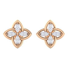 Load image into Gallery viewer, 18Kt rose gold real diamond earring by diamtrendz