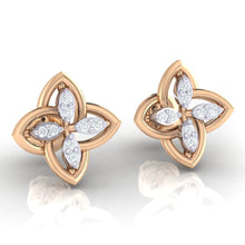 Load image into Gallery viewer, 18Kt rose gold real diamond earring by diamtrendz