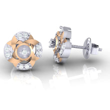 Load image into Gallery viewer, 18Kt rose gold real diamond earring by diamtrendz