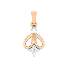 Load image into Gallery viewer, 18Kt rose gold real diamond pendant by diamtrendz